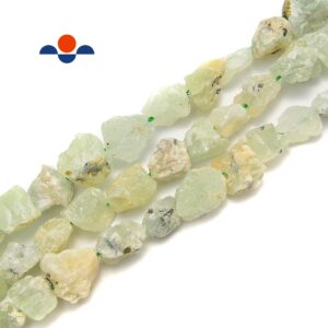 Prehnite Rough Nugget Chunks Side Drill Beads Approx 9x12mm 15.5" Strand