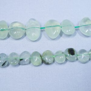 Natural Prehnite smooth nugget beads 6x9mm/9x12mm. Green prehnite flat pebble beads. Healing stone.