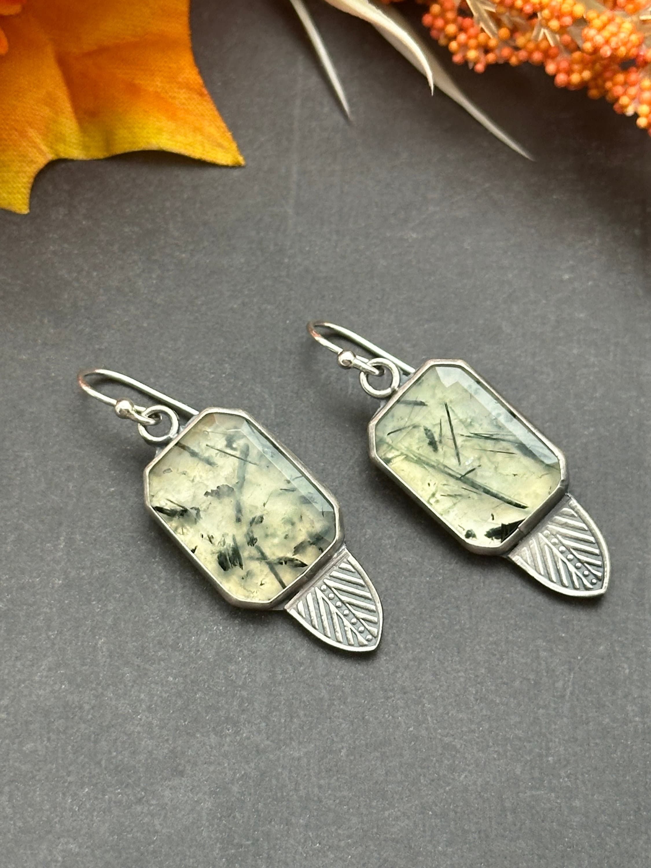 Prehnite Artisan Earrings