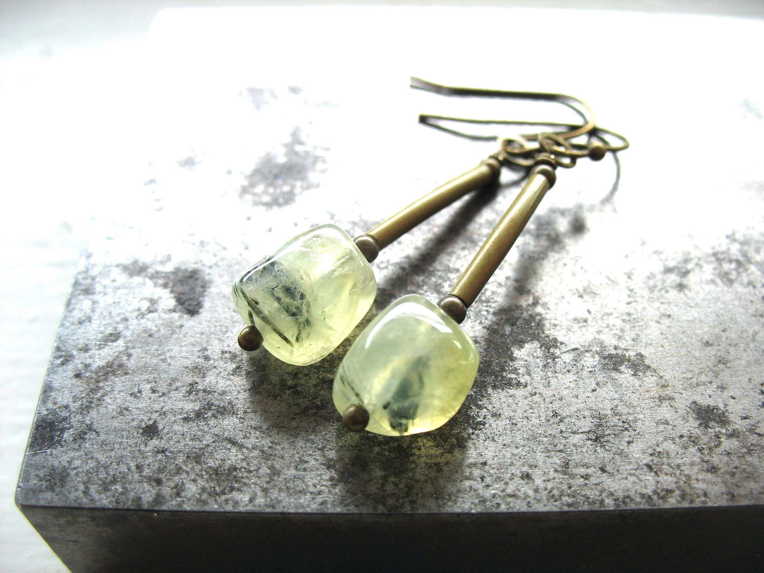 Prehnite Gemstone Earrings Jewelry Made In Usa