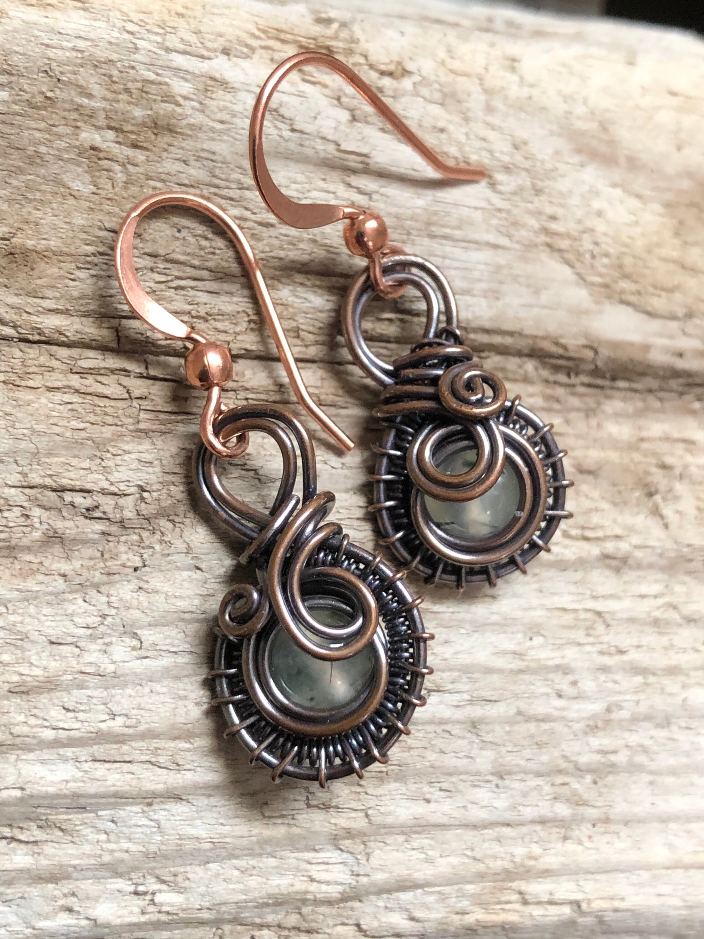 Green Prehnite Earrings