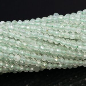 1-2mm Green Prehnite Beads Grade Aaa Genuine Natural Gemstone Full Strand Faceted Round Loose Beads 15" Bulk Lot Options (110675-3216)