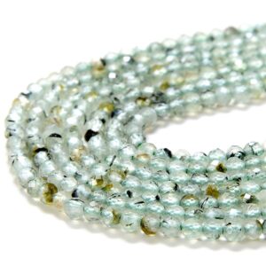 2mm Natural Prehnite Gemstone Grade A Micro Faceted Round Loose Beads 15 Inch Full Strand (80016208-p49)