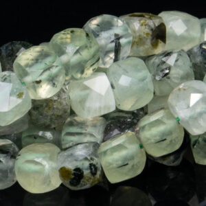 4-5mm Epidote In Prehnite Beads Faceted Cube Grade Aa Genuine Natural Gemstone Loose Beads 15" / 7.5" Bulk Lot Options (111732)