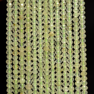 4x3mm Prehnite Gemstone Grade Aaa Micro Faceted Rondelle Loose Beads 15.5 Inch Full Strand (80009996-a201)