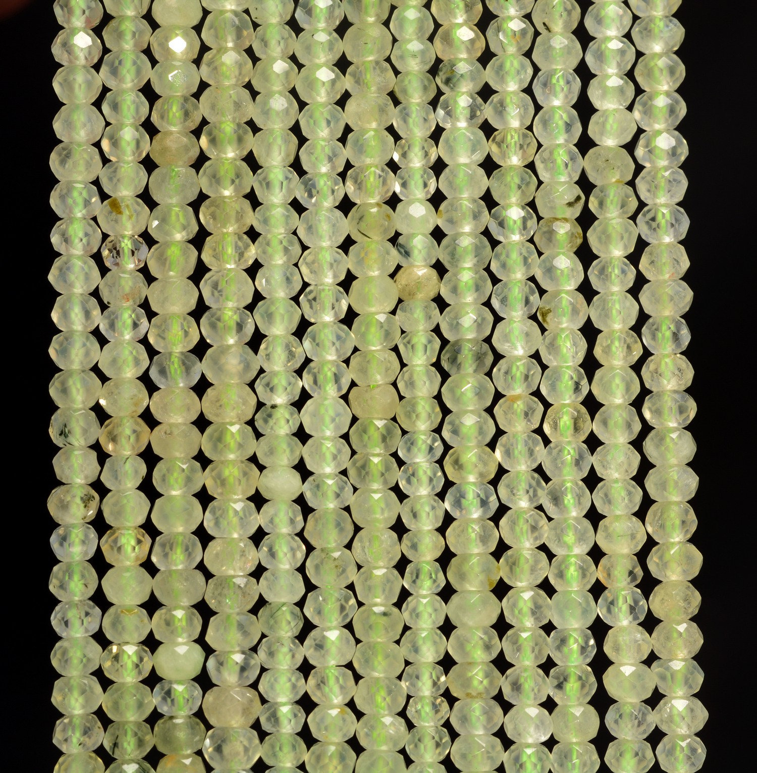 4x3mm Prehnite Gemstone Grade Aaa Micro Faceted Rondelle Loose Beads 15.5 Inch Full Strand (80009996-a201)