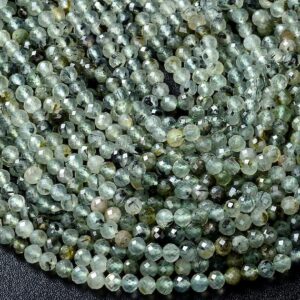 5-6mm Natural Prehnite Gemstone Grade A Micro Faceted Round Beads 15.5 Inch Full Strand Bulk Lot 1,2,6,12 And 50 (80009450-p33)