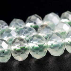 5x3-4mm Light Green Prehnite Beads Grade Aa Genuine Natural Gemstone Faceted Rondelle Loose Beads 15" / 7.5" Bulk Lot Options (118454)