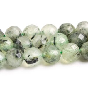 6mm Epidote In Prehnite Beads Grade A Genuine Natural Gemstone Faceted Round Loose Beads 15.5" / 7.5" Bulk Lot Options (118936)
