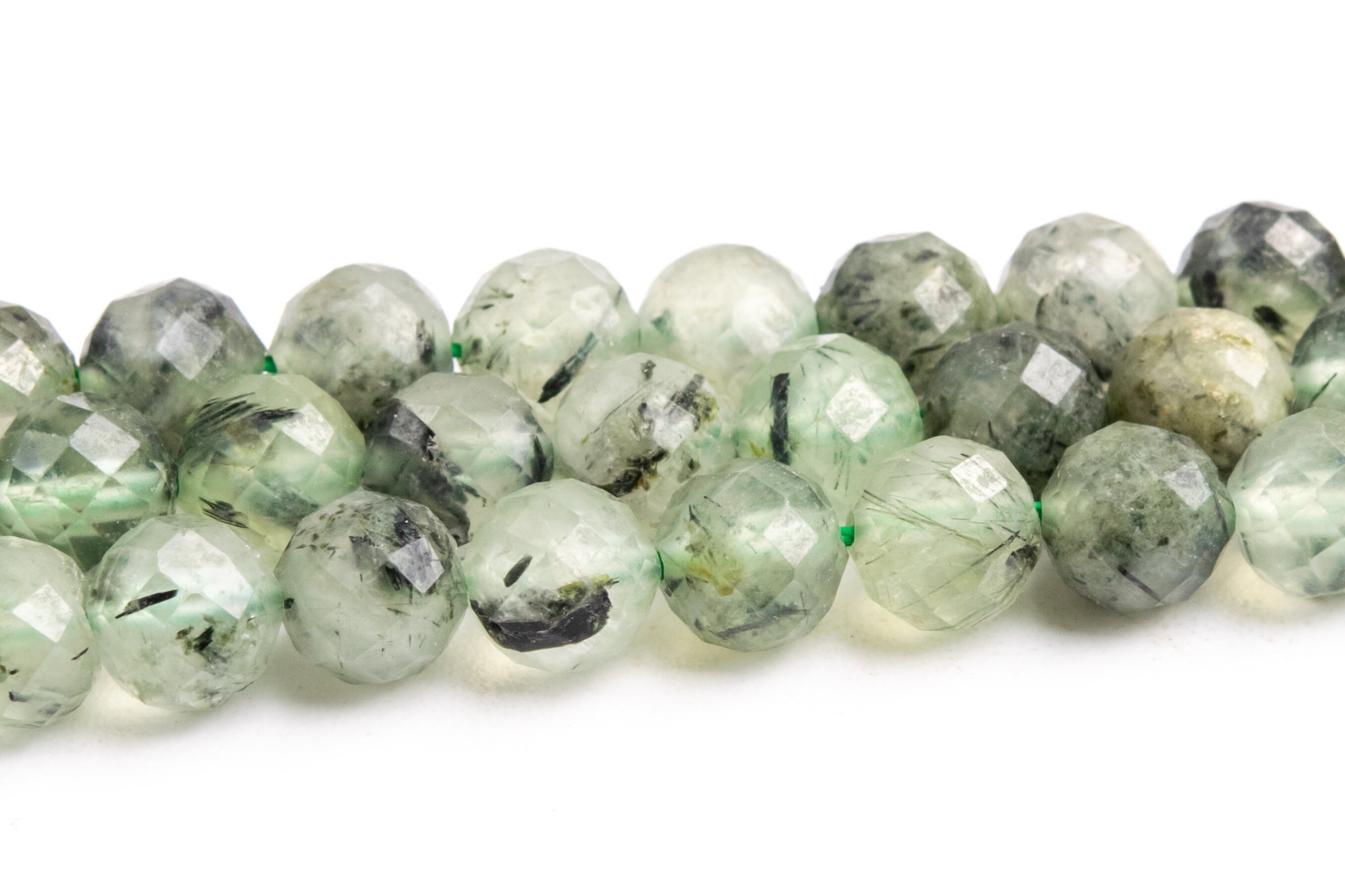 6mm Epidote In Prehnite Beads Grade A Genuine Natural Gemstone Faceted Round Loose Beads 15.5" / 7.5" Bulk Lot Options (118936)