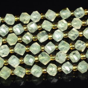 6mm Green Prehnite Beads Grade Aa Genuine Natural Gemstone Faceted Cube Loose Beads 15"/7.5" Bulk Lot Options (126547)