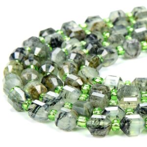 6mm Natural Prehnite Gemstone Grade A Faceted Prism Double Point Cut Loose Beads Bulk Lot 1,2,6,12 And 50 (d342)