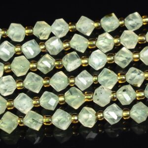 8mm Green Prehnite Beads Grade Aaa Genuine Natural Gemstone Faceted Cube Loose Beads 15"/7.5" Bulk Lot Options (126593)