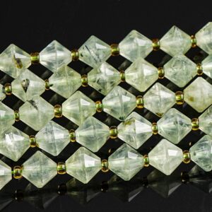8mm Transparent Green Prehnite Beads Grade Aa Genuine Natural Gemstone Bicone Faceted Loose Beads 15"/7.5" Bulk Lot Options