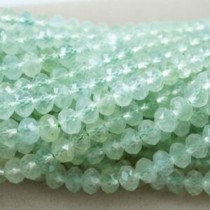 Prehnite Beads (rondelle)(faceted)(6x4mm)(15.5"strand)