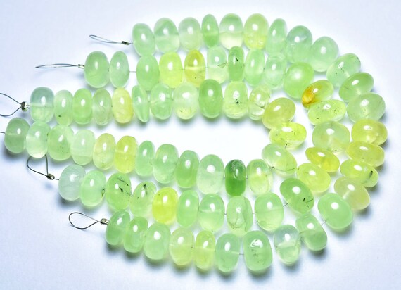 Prehnite Rondelle Beads - 7 Inches - Natural Quality Faceted Prehnite Rondelles - Size Is 11.5 - 13 Mm #2697 Prehnite Rondelle Beads - 7 Inches - Natural Quality Faceted Prehnite Rondelles - Size Is 11.5 - 13 Mm #2697