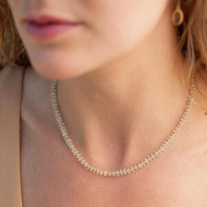 Prehnite necklace | 100% genuine prehnite beaded necklace | [ENPP1489] dainty beaded prehnite necklace | AAAA prehnite jewelry | prehnite