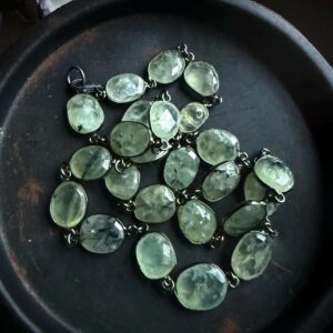 Prehnite necklace, green stone necklace, statement necklace, gift for her