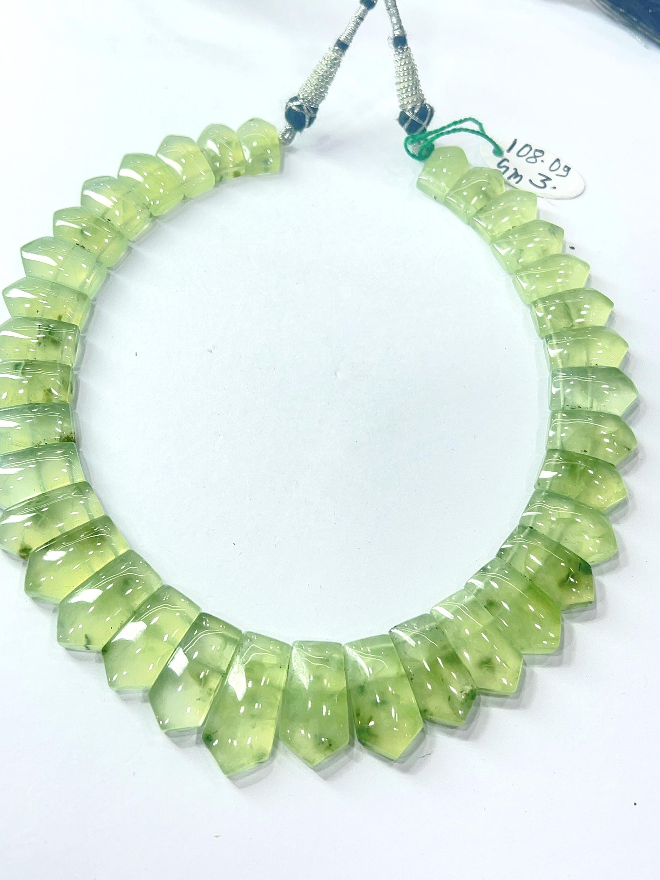 Handmade Green Prehnite Choker | Boho Gemstone Necklace