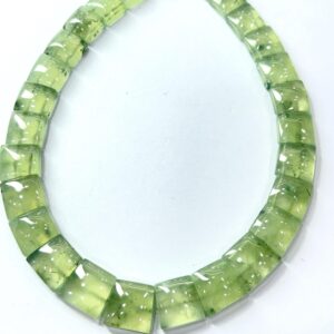 Handmade Green Prehnite Choker: Boho Gemstone Necklace, 16 Inch