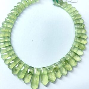Handmade Green Prehnite Choker: Boho Gemstone Necklace, Unique Crystal Jewelry