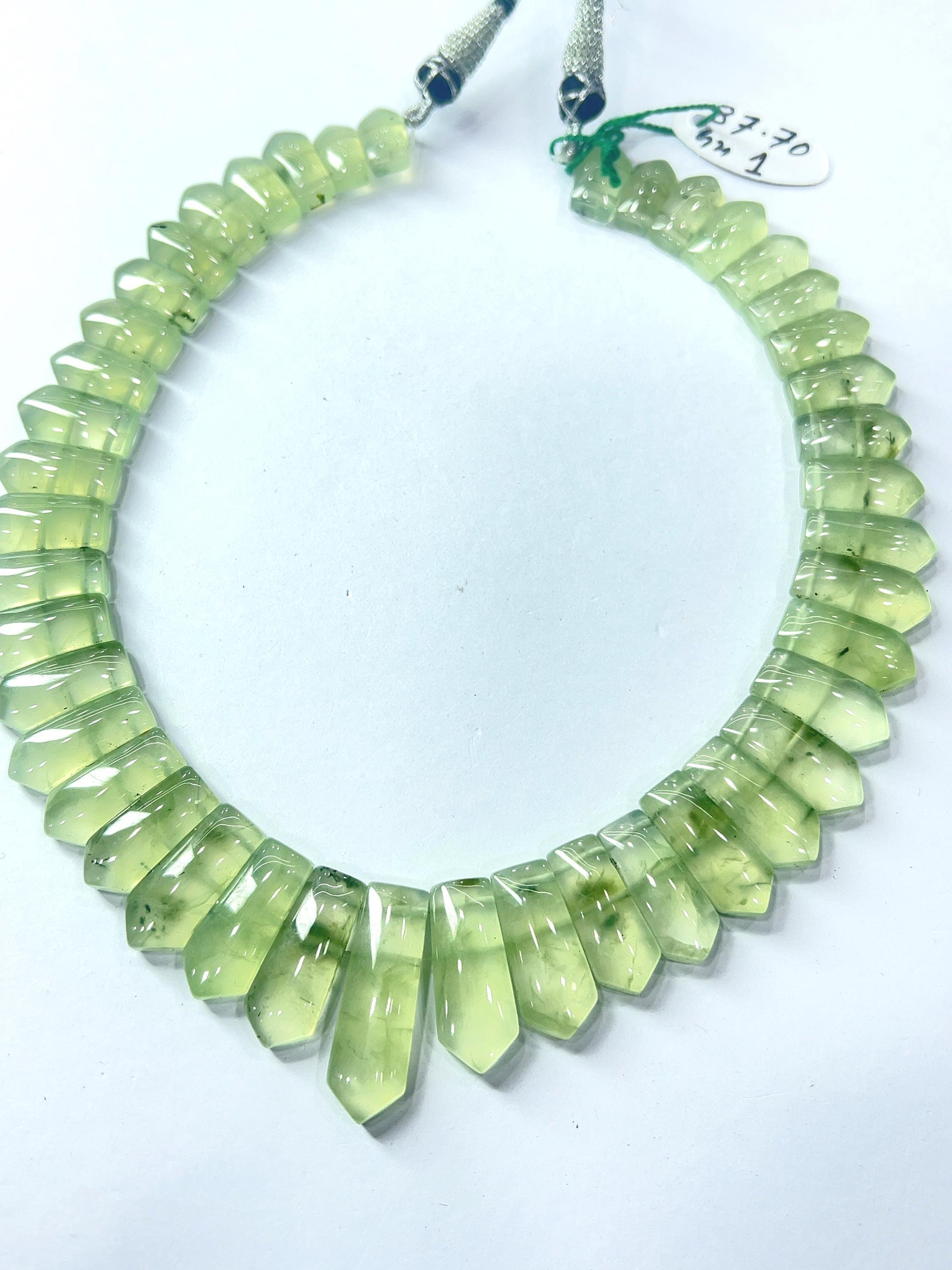 Handmade Green Prehnite Choker: Boho Gemstone Necklace, Unique Crystal Jewelry Handmade Green Prehnite Choker: Boho Gemstone Necklace, Unique Crystal Jewelry