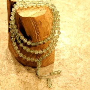 Prehnite Mala • Hand Knotted • 6mm • Unconditional Love • Nurse's Prayer • Caregiver Gift • Heals the Healer • Calming Stone • 2714