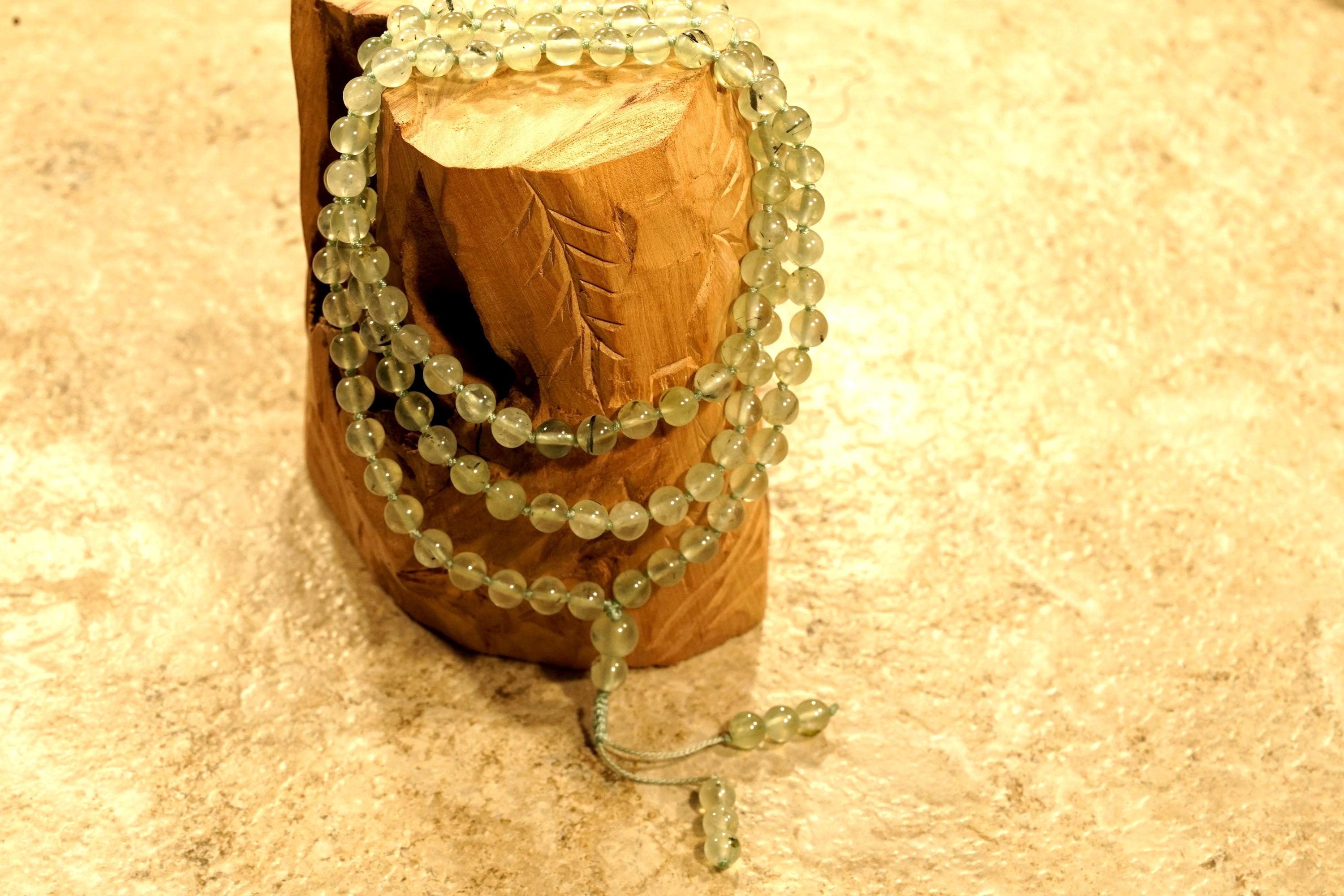 Prehnite Mala • Hand Knotted • 6mm • Unconditional Love • Nurse's Prayer • Caregiver Gift • Heals The Healer • Calming Stone • 2714 Prehnite Mala • Hand Knotted • 6mm • Unconditional Love • Nurse's Prayer • Caregiver Gift • Heals The Healer • Calming Stone • 2714