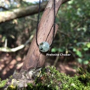 Minimalist Prehnite Bead Choker: Simple Cord Necklace