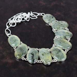Moss Prehnite Sterling Silver Necklace: Handmade Boho Gemstone Jewelry Moss Prehnite Sterling Silver Necklace: Handmade Boho Gemstone Jewelry