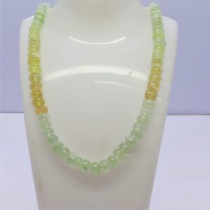 Natural Prehnite Smooth Rondelle Beads, 8-9 MM Prehnite Gemstone Beads, 18 Inch + Fish Lock Shaded Prehnite Rondelle Necklace