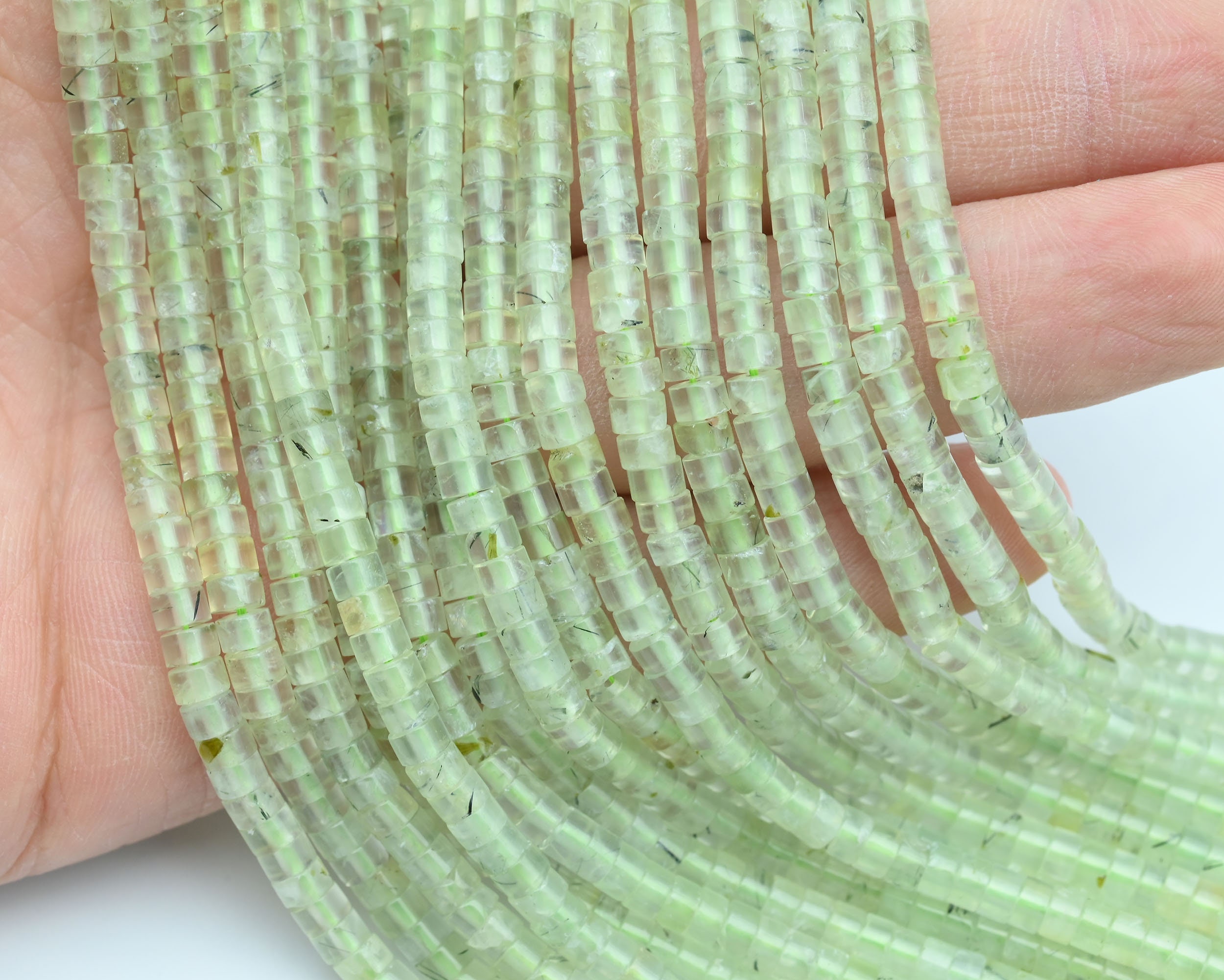 2x3/2x4mm Prehnite Rondelle Beads,heishi Gemstone Beads,for Jewelry Making Beads,wholesale Loose Beads,for Bracelet Beads/necklace Beads. 2x3/2x4mm Prehnite Rondelle Beads,heishi Gemstone Beads,for Jewelry Making Beads,wholesale Loose Beads,for Bracelet Beads/necklace Beads.