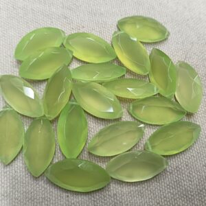 3 Matched Pair, Prehnite Chalcedony Faceted Marquise Shape Briolettes,Size 10x20mm 3 Matched Pair, Prehnite Chalcedony Faceted Marquise Shape Briolettes,Size 10x20mm