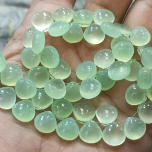 5 Inch Strand, Prehnite Chalcedony Smooth Heart Shape Briolettes,Size 10mm 5 Inch Strand, Prehnite Chalcedony Smooth Heart Shape Briolettes,Size 10mm