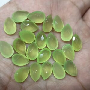 5 Matched Pair, Prehnite Chalcedony Faceted Pear Shape Briolettes,Size 8x12mm 5 Matched Pair, Prehnite Chalcedony Faceted Pear Shape Briolettes,Size 8x12mm
