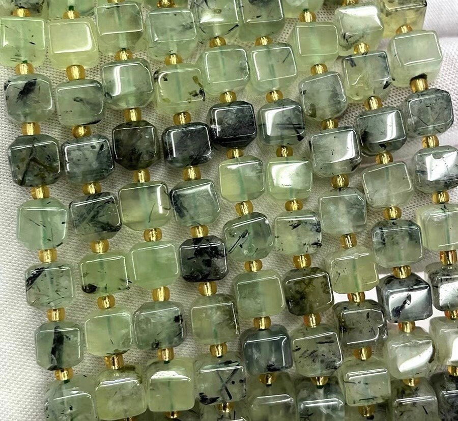 8mm Natural Prehnite Square Loose Beads,square Prehnite Diy Handmade Jewelry Making Beaded Accessories,15 Inches One Strand