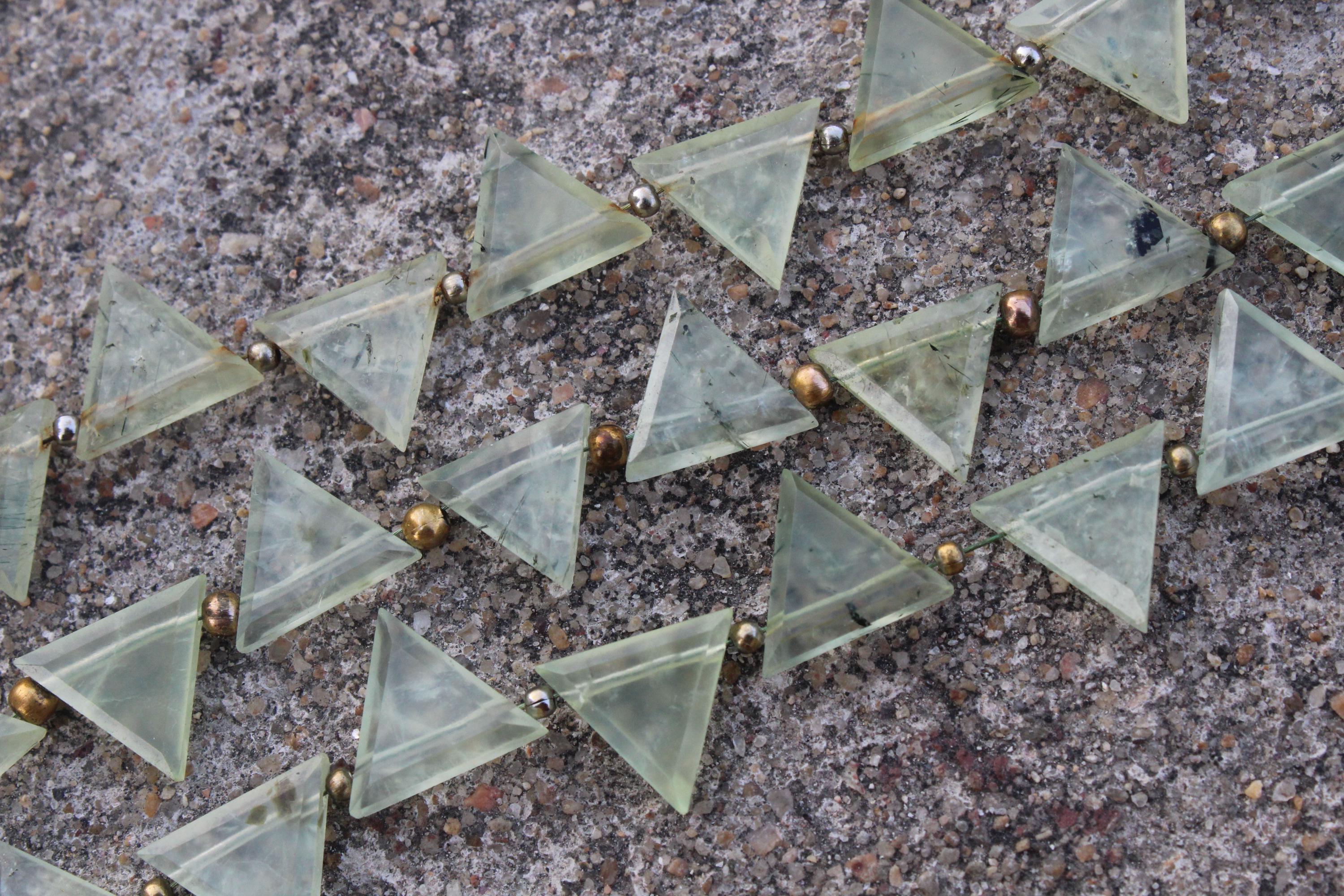 Prehnite Gemstone Faceted Briolette Beads I 10-piece Triangle-shaped I Size—10-14 Mm App I Jewelry Making [c452]