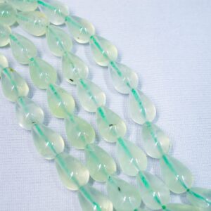 Green prehnite smooth pear beads. Natural prehnite teardrop beads 8x12mm.Healing stone beads. DIY loose beads Green prehnite smooth pear beads. Natural prehnite teardrop beads 8x12mm.Healing stone beads. DIY loose beads