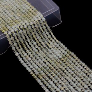 Multi Prehnite Gemstone 4mm Briolette Coin Faceted Beads | 13inch Strand | Natural Prehnite Semi Precious Gemstone Loose Fancy Coin Beads