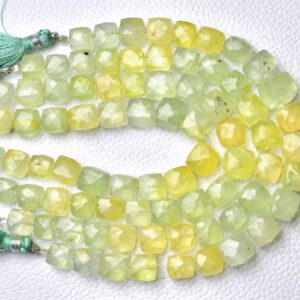 Natural Prehnite Cubebeads 7.5mm To 9.5mm Faceted 3d Cube Briolette Gemstone Beads Genuine Prehnite Beads Semi Precious 7 Inch Strand No6612 Natural Prehnite Cubebeads 7.5mm To 9.5mm Faceted 3d Cube Briolette Gemstone Beads Genuine Prehnite Beads Semi Precious 7 Inch Strand No6612