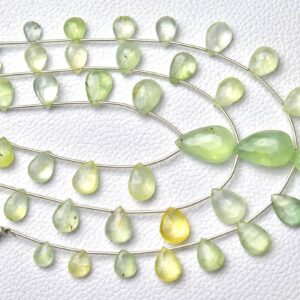 Natural Prehnite Pear Briolettes 6x8mm To 10x13mm Faceted Pear Shape Briolettes Gemstone Beads Genuine Prehnite Beads 8 Inch Strand No6667 Natural Prehnite Pear Briolettes 6x8mm To 10x13mm Faceted Pear Shape Briolettes Gemstone Beads Genuine Prehnite Beads 8 Inch Strand No6667
