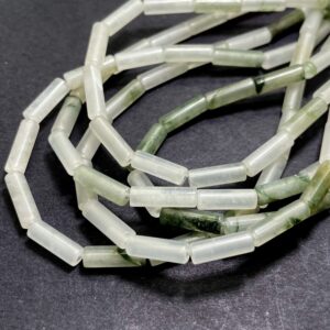 Natural Prehnite Polished Cylinder Tube 4mm X 12mm ~ 4mm X 13mm Gemstone Beads - Pgs52 Natural Prehnite Polished Cylinder Tube 4mm X 12mm ~ 4mm X 13mm Gemstone Beads - Pgs52