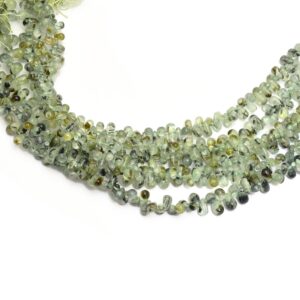Natural Prehnite Teardrop Beads | 3x5mm / 6x4mm Smooth Drops 8" Strand | Green Prehnite Semi Precious Gemstone Drops Beads For Jewelry Natural Prehnite Teardrop Beads | 3x5mm / 6x4mm Smooth Drops 8" Strand | Green Prehnite Semi Precious Gemstone Drops Beads For Jewelry