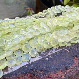 Rustic natural with inclusions clear green lime  hand faceted Prehnite heart Briolette beads 6-8mm Choose Quantity