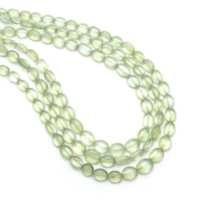 Prehnite Smooth Oval Beads, 3.5x4.5 Mm To 6.5x8.5 Mm, Prehnite Jewelry Making Beads, 8 Inches / 18 Inches Full Strand, Price Per Strand Prehnite Smooth Oval Beads, 3.5x4.5 Mm To 6.5x8.5 Mm, Prehnite Jewelry Making Beads, 8 Inches / 18 Inches Full Strand, Price Per Strand