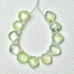 Superb Tourmalinated Prehnite Cushion Beads 9mm Faceted Cushion Briolettes Gemstone Beads Natural Prehnite Beads Strand - 13 Pieces No4992 Superb Tourmalinated Prehnite Cushion Beads 9mm Faceted Cushion Briolettes Gemstone Beads Natural Prehnite Beads Strand - 13 Pieces No4992