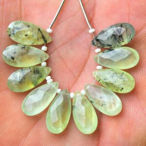 Superb Tourmalinated Prehnite Pear Beads 8x17mm Faceted Pear Briolettes Bead Gemstone Beads Natural Prehnite Beads Strand 6,10pcs No5025 Superb Tourmalinated Prehnite Pear Beads 8x17mm Faceted Pear Briolettes Bead Gemstone Beads Natural Prehnite Beads Strand 6,10pcs No5025