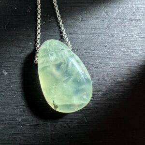 Drilled Prehnite Pendant | Green Epidote-prehnite Necklace