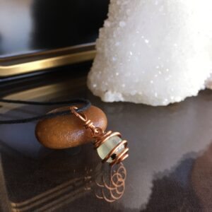 Minimalist Prehnite Pendant Necklace: Sacred Love Stone
