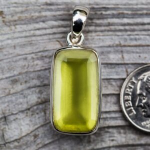 Sterling Silver Prehnite Pendant – Natural Gemstone Necklace